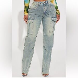 Fashion Nova Non Strech Cargo Jeans